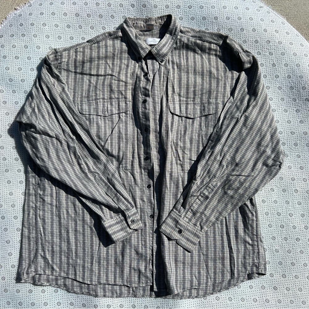 Vintage Valentino Uomo Geometric Button-Up Shirt (XL)